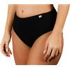Clessidra Pacco da 6 Mutande Donna Vita Alta in Cotone Elasticizzato Made in Italy PS535 (6, Nero)