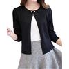 ShiFan Cardigan A Maglia Donna Corto Leggero Coprispalle Giacca Top Maniche Lunghe Eleganti Nero S