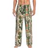 WYCZHY Pantaloni del pigiama da uomo con cactus verde Pantaloni del pigiama per gli uomini Lounge Sleep Bottom Pj Pant Morbido Con Tasche, Nero , L