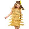 Generico Gonna da Ballo Bambina Abito da Ballo Latine Ragazza Vestito con Frange Bambina Abbigliamento Ballo Bambina Vestito Carnevale Bambino Vestito Danza Bambina Gonna Classica Bambina (Yellow, 7-9 Years)