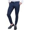 Cristiano Battistini Pantaloni Uomo Slim Fit Casual Eleganti in Cotone (52, Blu)