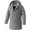 YOUCAI Giubbotti Invernali Caldo Antivento da Uomo Giacca con Cappuccio Giubbotto Termici Giubbino Casual Parka Giacca Imbottita Trapuntata con Tasche,Grigio,L
