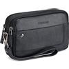 RONCATO Alaska pochette uomo vera pelle con zip Nero