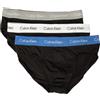 Calvin Klein Confezione 3 Slip Uomo tripack Mutande CK Articolo U2661G 3P Hip Brief, CAZ B.Grey Heather/Wht. Palace Blue WB, S