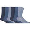 IOMI - 6 paia uomo morbidi senza elastico calzini diabetici per la circolazione in 5 colori (46-50 eur, Blue)