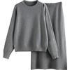 MJGkhiy Completo Tuta Donna Maglia Invernale Due Pezzi Pullover a Maniche Lunghe E Pantaloni a Gamba Larga Tute In Maglioni Elegante Comode Set Coordinato Autunno Completi Lana Inverno Loungewear