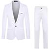 Generico Abiti da Uomo 2/3 Pezzi Suit Regular Fit Formale Lavoro con Tasche Blazer Colletto Rialzato Doppio Strato Collo Business per Sposo Testimone Ufficio