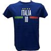 DND DI D'ANDOLFO CIRO T-Shirt Uomo Maglia Bianca/Blu Italia Numero 10 per Veri Tifosi Italiani, Stampata Direttamente su Tessuto. Forza Azzurri (Blu, M)