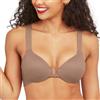 SPANX Reggiseno liscio Llelujah leggermente foderato copertura completa - Reggiseno t-shirt - Chiusura frontale - Cinghie elastiche intelligenti, Cafe Au Lait, 3C