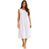 Linclalor Camicia da Notte Donna Batista di Cotone Senza Maniche con Bottoni art 130865