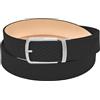 DAVIDOFF PARIS Belt - Cintura uomo di alta qualità - Cintura uomo pelle con motivo neo-moderno e fibbia in ottone cromato - Cinta uomo in pregiata pelle di vitello - Nero