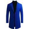 LIUYUYOUGOtrench uomo lunghezza media invernale casual business imbottito in misto lana trench per uomo monopetto colletto a tacca giacca lungo cappotti soprabito blu royal S
