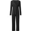 Générique Pigiama Agnello da donna, maternità, a maniche lunghe, allattamento al seno, maglietta + pantaloni pigiama, set pigiama puffo ragazza, Le Noir, XXL
