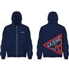 Guess Zip UP Hooded Active Top Felpa CAPPUC M/Lunga Blu Smart Blue 4