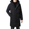 ZDJSWJ Uomo inverno taglio - vento lungo giù giacca giacca impermeabile con cappuccio più trapuntato piumino caldo trapuntato ispessito, Nero , 7X-Large