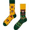 Many Mornings - Autumn Teddy - Calzini autunnali con orso, Verde/Giallo, 35-38