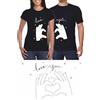 Generico T-Shirt Maglietta Coppia Innamorati sanvalentino Uomo Donna Magliette Love Puzzle Amore Idea Regalo Marito Moglie Fidanzati AB22