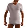 CAGI 3 Maglie Uomo 5324 Manica Corta Collo A V in Puro Cotone (4, Bianco)