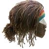 YEKEYI Barbaro creativo lavorato a maglia barba cappello divertente maglia cappello parrucca Beanie cappello maschera barba rimovibile, Marrone, 58