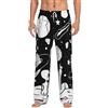 EdWal Pigiama da uomo con stampa astronauta e alieno, pantaloni in pile con tasche, in micropile, Nero , M