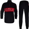 ACM 1899 Pigiama Uomo Full Zip in Pile AC Milan Prodotto Ufficiale Art. MI14134 (Nero, S)