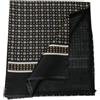 Avantgarde Sciarpa double seta lana nera uomo colore nero e beige fantasia 3