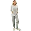 Linclalor Pigiama donna in puro cotone aperto davanti art. 74474-64, Grigio