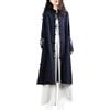 PRINCESS BRIDE Chinatown Top in Cotone e Lino Ricamato da Donna Cardigan con Bottoni a Rana Cappotto Trench Lungo Capispalla Camicia Giacca Ampia per Regalo, Taglia Unica, Navy