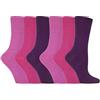 IOMI - 6 paia donna morbidi senza elastico calzini diabetici per la circolazione in 7 colori, Pink, 37-42 eur