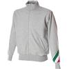 Generico James Ross Collections-Felpa a Zip Intera PESARO con Bandiera Tricolore Sul Braccio Made in Italy 100% Cotone,MELANGE-M