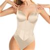 Generisch Halft Back Body Shaper BH Mash Bodysuits Seamless Tanga donna profondo scollo a V cinturino trasparente per feste, abiti, matrimoni, biancheria intima da sposa, a, 42