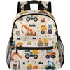 Mexpekil Zaino per bambino con trattori e escavatori, veicoli per bambini, mini zaini, scuola materna, zaino da viaggio, Multicolore, 10x4x12 inch