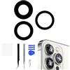 Risidamoy Per iPhone 12 PRO MAX OEM Obiettivo Fotocamera Posteriore Ricambio con Adesivo Bifacciale 12PROMAX Lente di Vetro Posteriore Senza Bolle con Kit di Riparazione Pinzette A2342 A2410 A2412 A2411