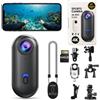 vadeny Queather ActionSnap - Telecamera da pollice indossabile 4K, POV Pro Body Camera con clip a molla, mini videocamera portatile per vlogging, casco per moto, viaggi, ciclismo e registrazione a mani