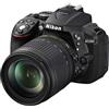 Nikon D5300 + Nikkor 18/105VR Fotocamera Reflex Digitale, 24,1 Megapixel, LCD HD 3 Regolabile, Nero [Versione EU]