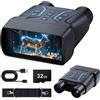 YJY Occhiali per visione notturna aggiornati, binocolo per visione notturna 4k, ampio display da 4,5 pollici, 1312 FT Full Dark, 32 GB, zoom digitale 8X, visione notturna IR 36MP 7-L per campeggio, bird