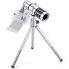 DUBENS Kit Obiettivo Zoom Fotocamera Cellulare, teleobiettivo HD 12X, Messa a Fuoco Manuale Professionale Kit Lente Ottica per telescopio per iPhone, Samsung e la Maggior Parte degli Smartphone