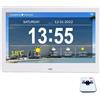 SMTYXS Orologio Da Calendario For Demenza For Anziani WIFI 10/7 Pollici Cornice For Foto Digitale Display A Grande Schermo A LED Ora E Data Previsioni Meteo Un'Esperienza Visiva Squisita(10 inch White)