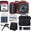 PHOTO4LESS Kodak - Fotocamera digitale PIXPRO AZ255 (rosso) + scheda di memoria da 32 GB + accessori