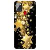 MUTOUREN Cover per Samsung Galaxy A21S Custodia in Silicone TPU Trasparenti Ultra Sottile Antigraffio Antiurto Protettivo Case con Pellicola Proteggi Schermo, Stelle Scintillanti Dorate