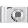 Fabater Videocamera Digitale Fotocamera Digitale con Zoom Digitale 8X Scheda di Memoria per Studenti con Supporto da 48 MP 2,7 K (SILVER)