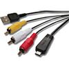 vhbw cavo audio video AV con connettore USB compatibile con Sony Cybershot DSC-W580, DSC-WX10, DSC-WX30, DSC-WX5 fotocamera digitale, camera