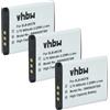 vhbw 3x batteria compatibile con Samsung Digimax NV10, NV8, L201, L70, L83t, L301, NV15, NV20, SL201 fotocamera (500mAh, 3,7V, Li-Ion)