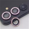 BONVAN Protezione per obiettivo della fotocamera Samsung S24 Plus, in vetro temperato, con strass scintillanti, in metallo, colore rosa, S24 Plus