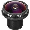 ELICTECH Obiettivo fisheye grandangolare a 180° con lunghezza focale da 1,8 mm, modulo telecamera di sicurezza HD 5 MP CCTV per monitoraggio di sorveglianza, costruzione in metallo, supporto fisso M12