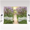 Kate Backdrop Fotografia 2,5x2,5m/8x8ft fiori viola Shimmer muro Backdrop Primavera Giardino Foto Studio Sfondi Strada di campagna microfibra sfondo per il campeggio