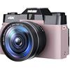 JOJIDE Vlog Camera, Fotocamera digitale for principianti da 48 MP for la fotografia 4K Selfie Videocamera Vlog Videocamera con messa a fuoco automatica Videoregistratore vintage grandangolare(NO TF Card,Pink