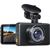 SHEHUALI Webcam, Dash Cam 108. 0P FHD DVR. Registratore di guida for auto da 3 pollici Lcd. Schermo 170 ° grandangolare, sensore G, WDR, Monitor di parcheggio, loop RECOR(With Step-down line)