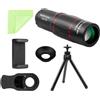 Kbnuetyg Telescopio monoculare ad alta definizione | Telescopio monoculare 18 x 25 leggero, adattatore per smartphone, treppiede telescopio monoculare per concerti e bird watching