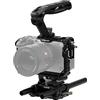 Tilta Gabbia per fotocamera completa compatibile con Sony FX3/FX30 V2 Kit base con maniglia superiore NATO, adattatore per piastra di base LWS e asta in alluminio, nero TA-T16-A-B